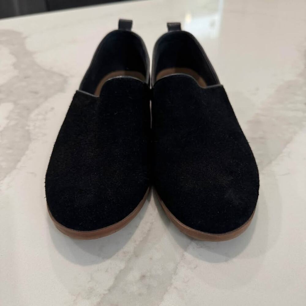 Lucca Lane Tabby Suede Slip On Loafers Women's 6.5M Black Leather Flats Classic - Picture 4 of 8